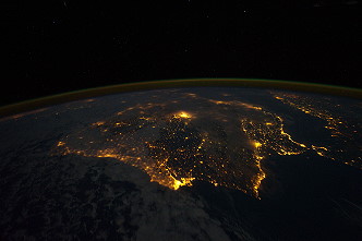 Iberian peninsula by night