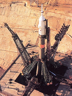 Soyuz T-2 on launch pad