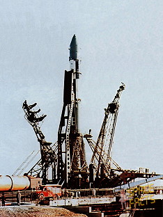 Voskhod on launch pad