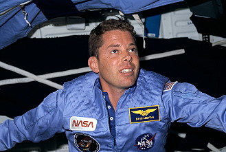 Leestma onboard Space Shuttle