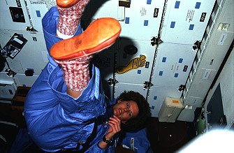 Sullivan onboard Space Shuttle