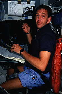 McCulley an Bord des Space Shuttle