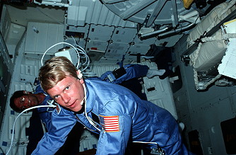 Nelson onboard Shuttle