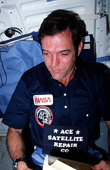 Scobee onboard Shuttle