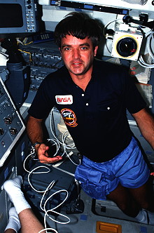 Brandenstein onboard Shuttle