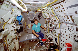 Walter onboard Space Shuttle