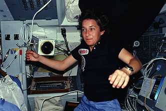 Cleave onboard Space Shuttle