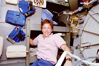 Lawrence onboard Space Shuttle