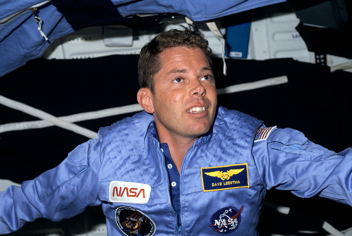 Leestma onboard Space Shuttle