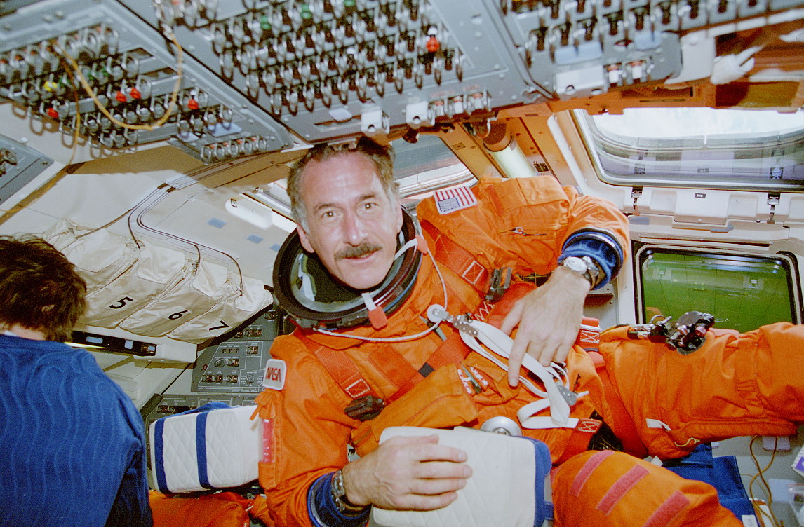 Hoffman onboard Space Shuttle
