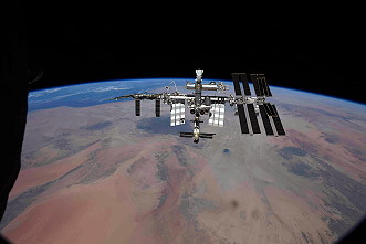 ISS seen from Soyuz MS-18 during relocation on September 28, 2021