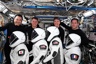 SpaceX Crew-2 with spacesuits