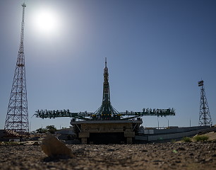Soyuz MS-22 on the launch pad