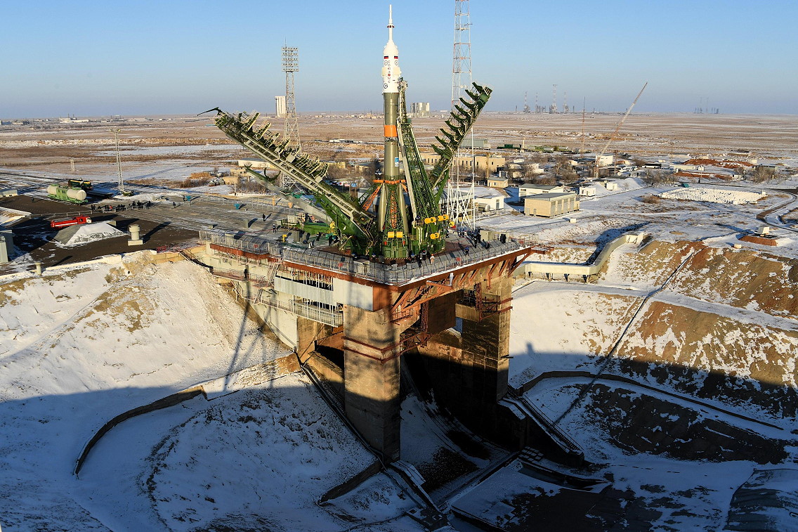 Soyuz MS-07 on the launch pad