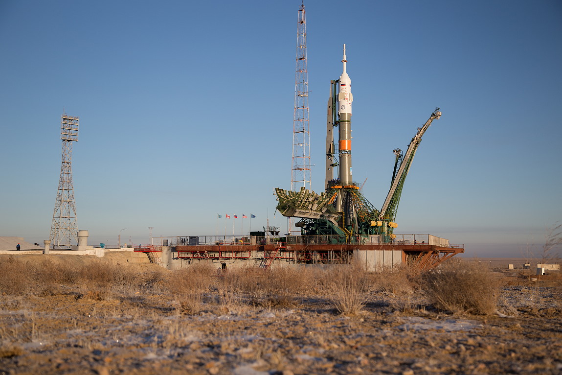 Soyuz MS-11 on the launch pad