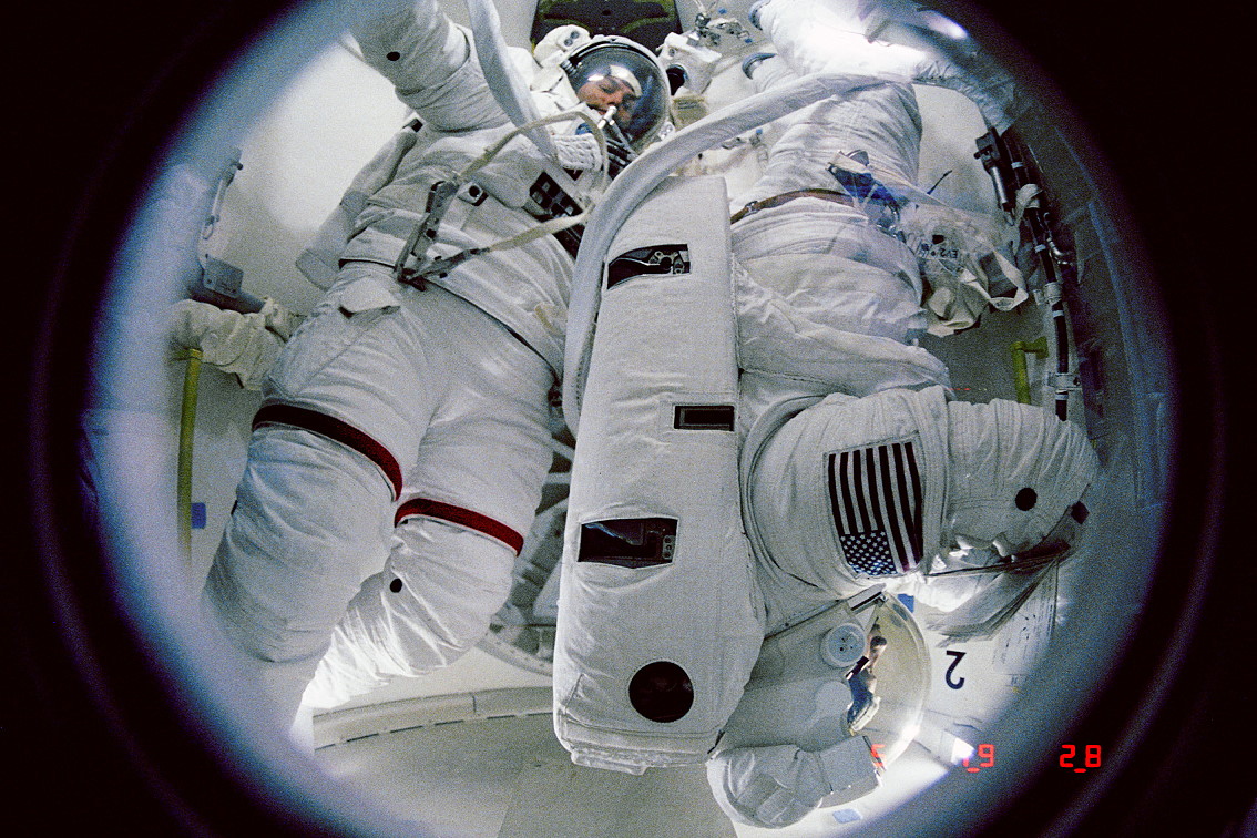 Ross and Spring in the airlock