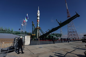 Soyuz MS-24 on the launch pad