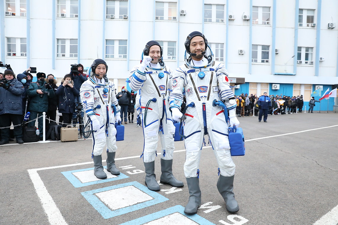 Crew Soyuz MS-20 walkout